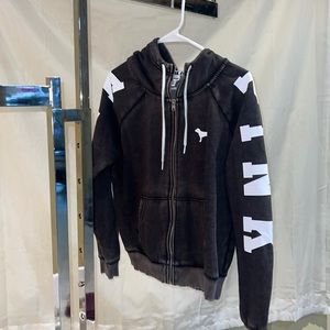 Victoria Secret Pink dark grey zip up size large fits medium